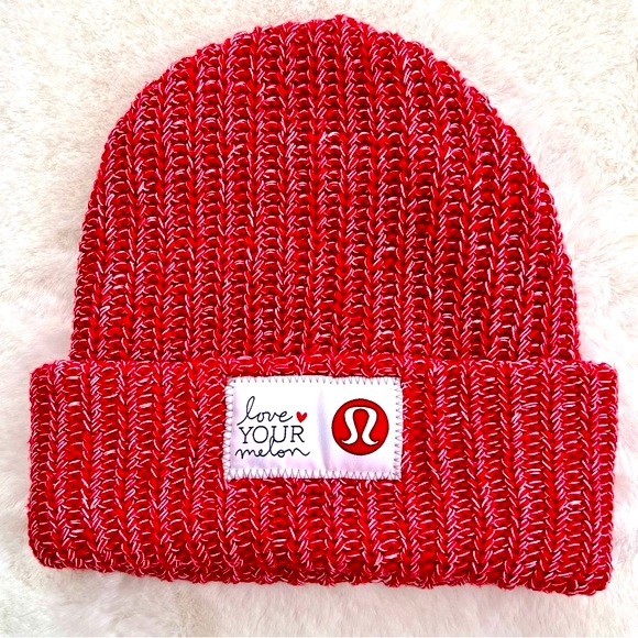 Lululemon RARE Lululemon x Love Your Melon Beanie Color Red and White - Picture 2 of 9